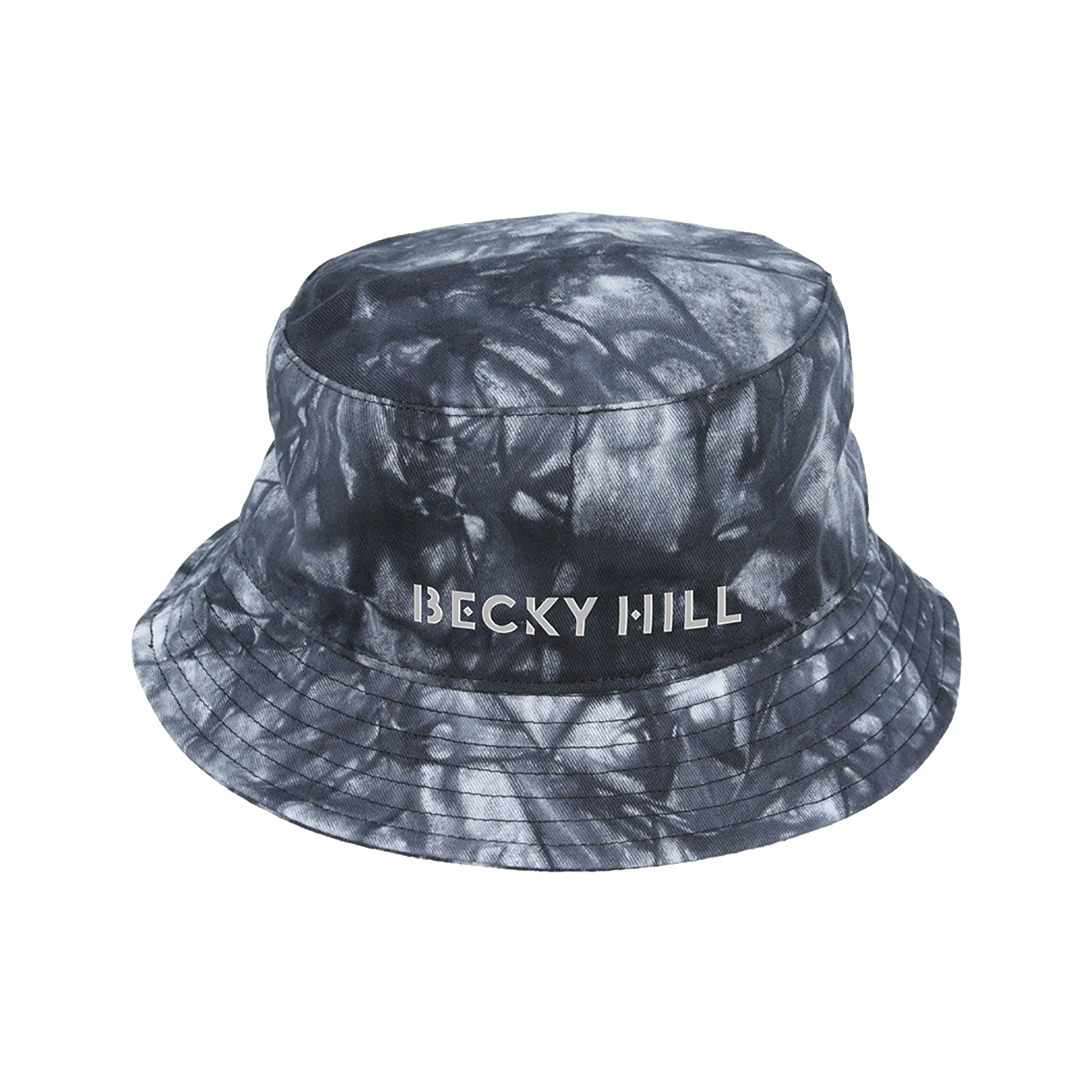 Becky Hill - Black 'Logo' Design on Black Tie Dye Bucket Hat